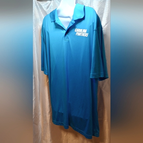 Carolina Panthers Men's Polo Shirt, Fanatics, Short Sleeves Blue Collar 3 XLarge - Picture 2 of 5